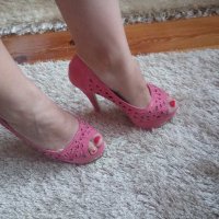 Обувки на висок ток- розови, снимка 14 - Дамски обувки на ток - 15000808