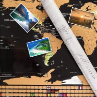 2033 Скреч карта на света + знамената на държавите, снимка 5 - Други стоки за дома - 30917463