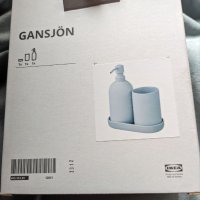 Комплект за баня IKEA GANSJON от керамика, 3 части, снимка 3 - Други стоки за дома - 44482960
