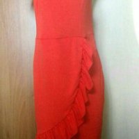 Оранжево червена еластична рокля ПРОМОЦИЯ🍀👗М,L🍀👗, снимка 2 - Рокли - 29831083