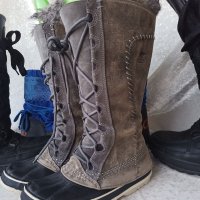 КАТО НОВИ  водоустойчиви апрески SOREL® Snow Boots original, 35 - 36 топли боти,100% естествена кожа, снимка 1 - Дамски апрески - 39618929