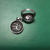 Сребърен комплект - пръстен и висулка (10), снимка 6 - Пръстени - 40135812