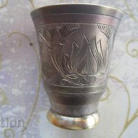 Руска сребърна чаша чашка сервиз чаши позлата гравюри 875, снимка 5 - Колекции - 31656733