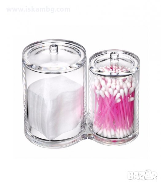 ПРОЗРАЧЕН ОРГАНАЙЗЕР ЗА КЛЕЧКИ ЗА УШИ И ПАМУЧНИ ТАМПОНИ - код 1877, снимка 1