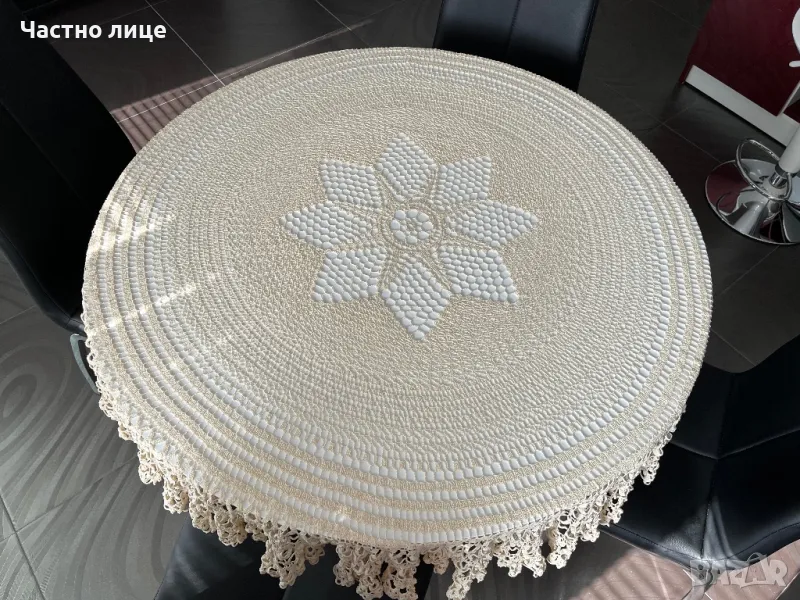 Покривка за маса ръчна изработка-диаметър 140 см., снимка 1
