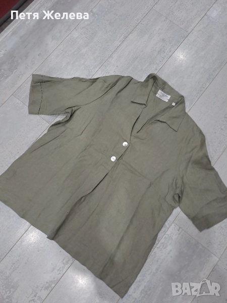 Дамаска ленена риза със седефени копчета CHRISTIAN BERG , снимка 1