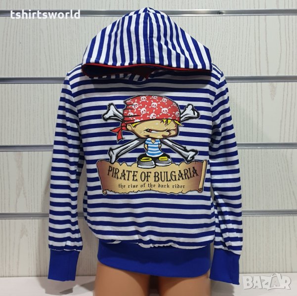Нов детски моряшки суичър с трансферен печат Пират, от 9 години до 15 години, снимка 1