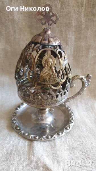 Старинно месингово  кандило - лампа , снимка 1