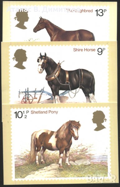 Пощенски картички Марки Коне 1978 от Великобритания, снимка 1