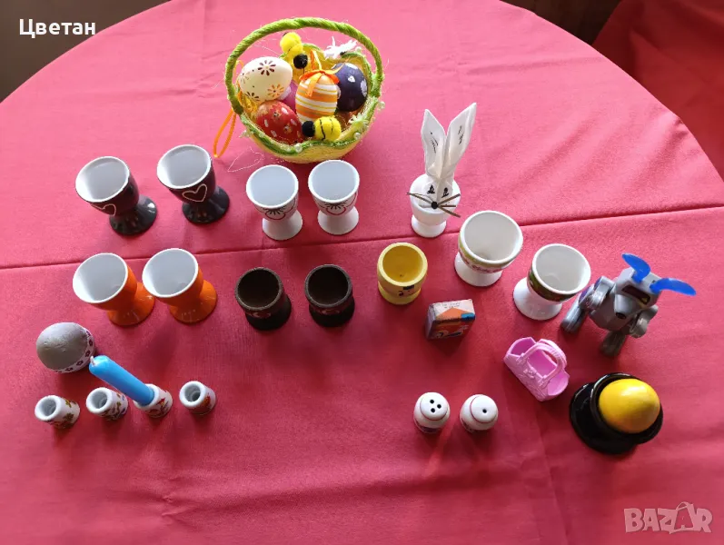 поставки за яйца - коктиери, свещничета, механично зайче, снимка 1