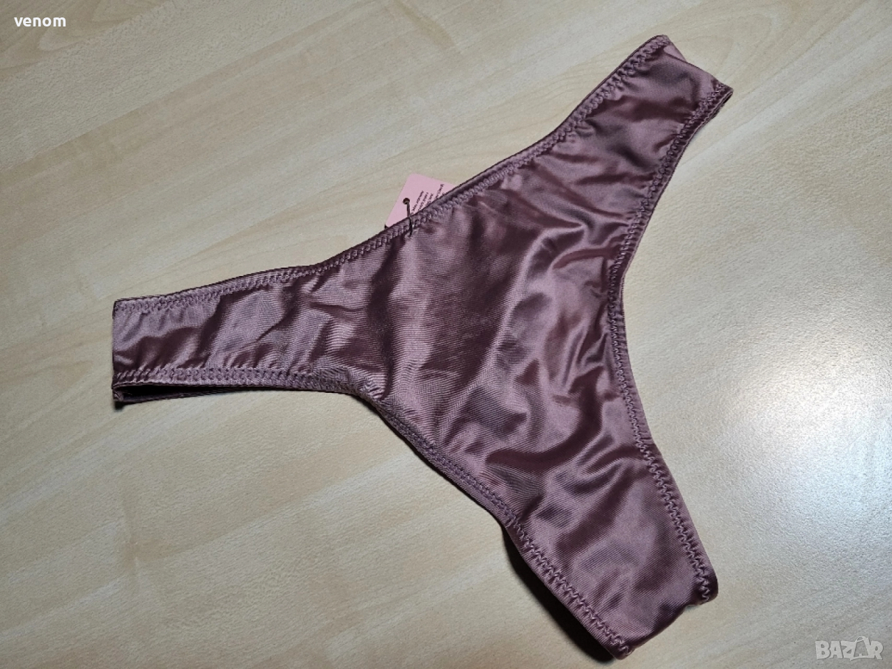 Стилни сатенени бикини прашка – цвят пепел от рози, снимка 1