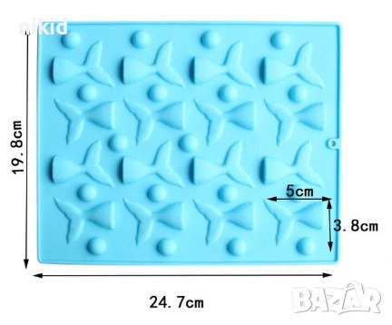 16 бр Малки опашки опашка на русалка силиконов молд форма декорация торта фондан шоколад и др., снимка 1