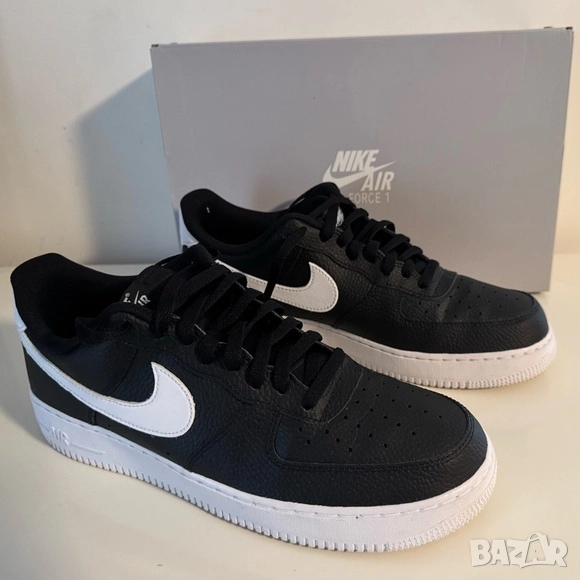 Nike Air Force One 07 Black White, снимка 1