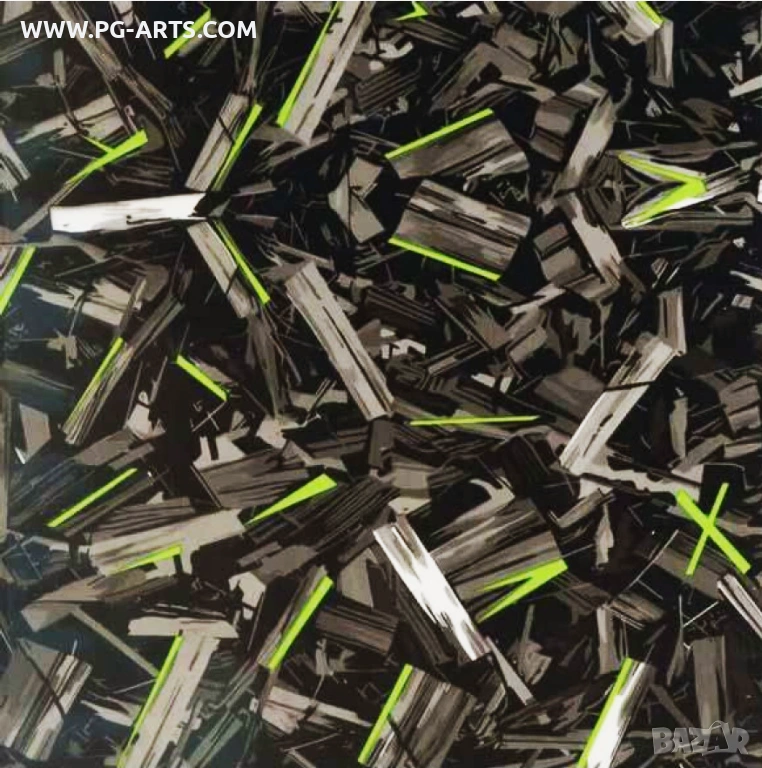 Фолио за хидрографика FORGET CARBON GREEN 50, снимка 1