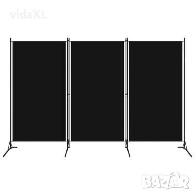 vidaXL Параван за стая, 3 панела, черен, 260x180 см(SKU:320734, снимка 1