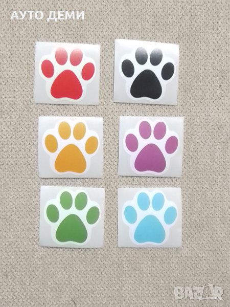 Самозалепващ гланциран цветен стикер лепенка цветна лапичка  за кола автомобил камион мотор колело т, снимка 1