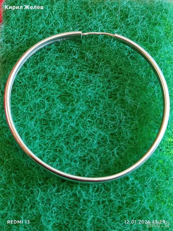 Класически модел сребърна обеца тип халка 52997, снимка 1