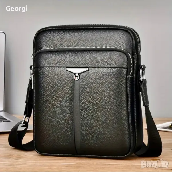 Мъжка кожена чанта за през рамо с италиански дизайн /Висок клас телешка кожа!, снимка 1