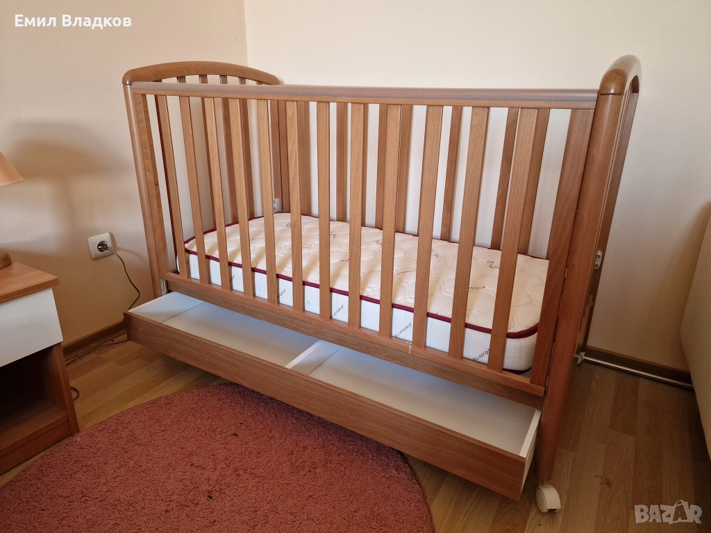 Чудесна италианска кошарка с луксозен нов матрак, снимка 1