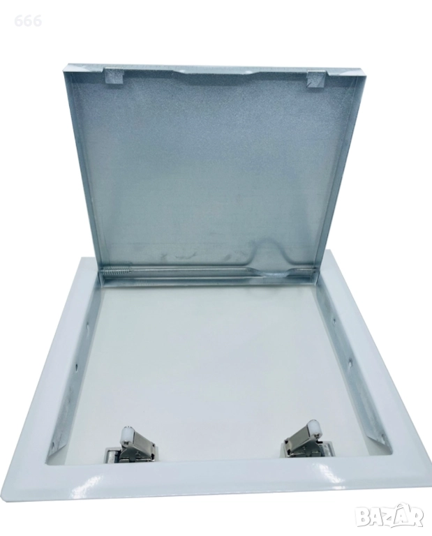 Ревизионна врата/панел за достъп, бяла листова стомана с пружинен заключващ механизъм, снимка 1