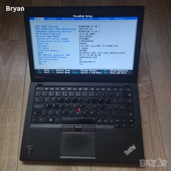 Lenovo Thinkpad X250 i5 с парола на Bios, снимка 1