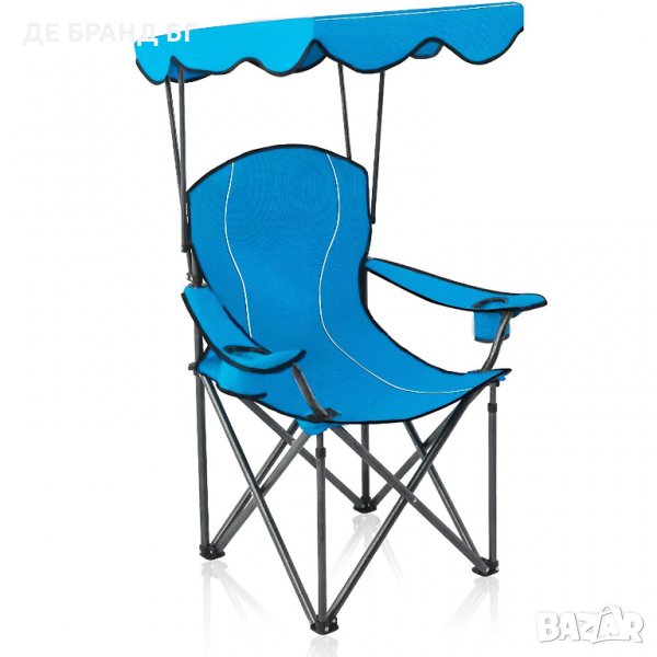 Сгъваем къмпинг стол със сенник и с чанта за съхранение E01CC-503 LIGHT BLUE , снимка 1