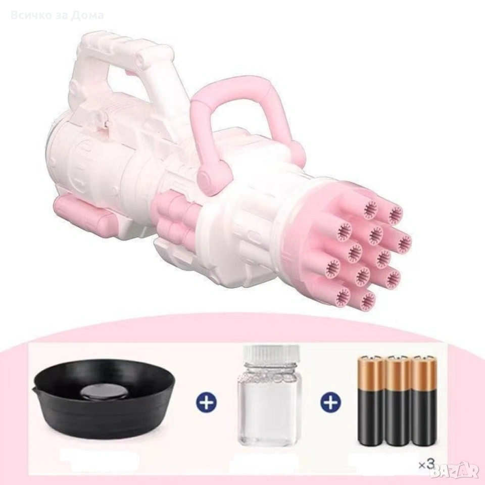 Модерен пистолет за сапунени балончета с батерии и удобна дръжка , снимка 1