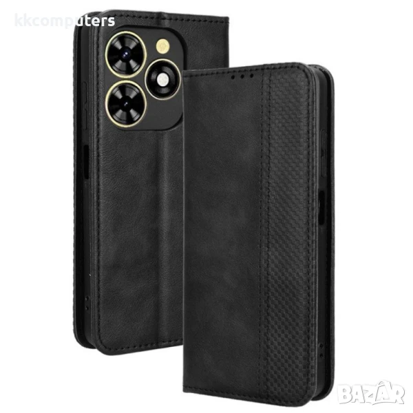 TECNO Spark Go 2024 4G / Spark 20 / Spark 20C / Pop 8 Retro Texture Wallet Калъф и Протектор, снимка 1