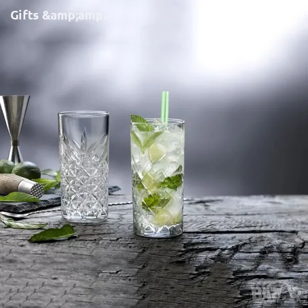 Стъклени чаши за вода/безалкохолно 6 бр - 330 мл, снимка 1