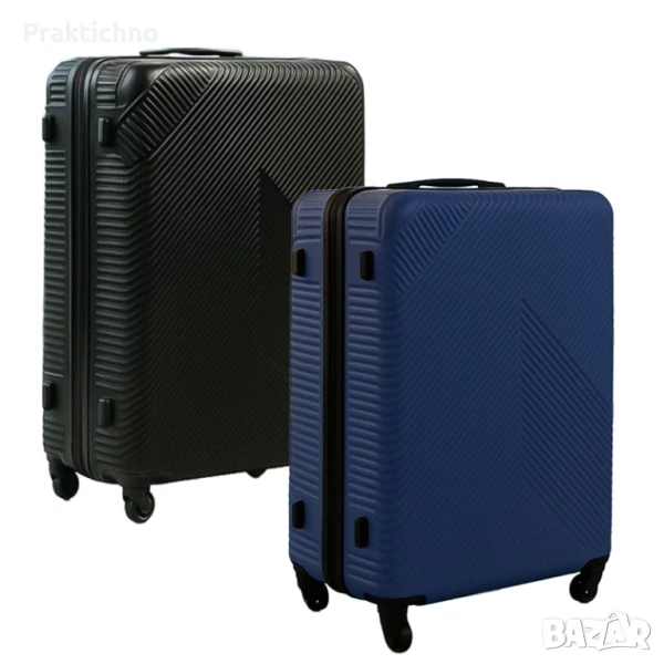 Пътнически куфар на колела TRIZAND, син / черен, 36 см х 54 см х 20 см, снимка 1