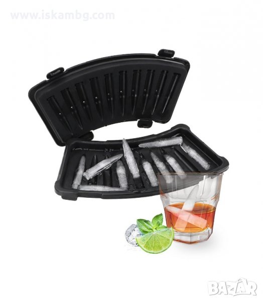 СИЛИКОНОВ МОЛД ЗА ЛЕД С ФОРМА НА КУРШУМИ АК-47 - код 2956, снимка 1