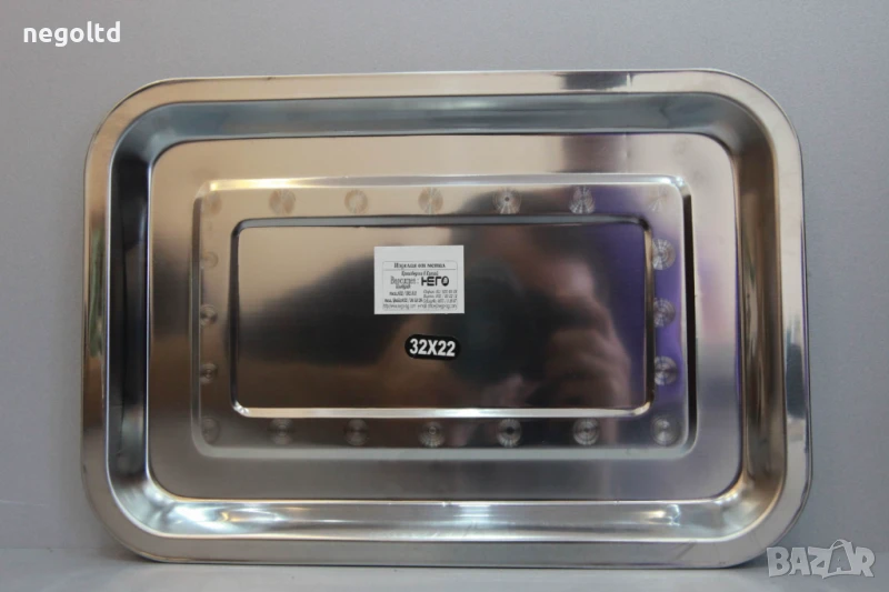 МЕТАЛЕН ПОДНОС за сервиране и отсервиране. Метална сервитьорска табла, снимка 1