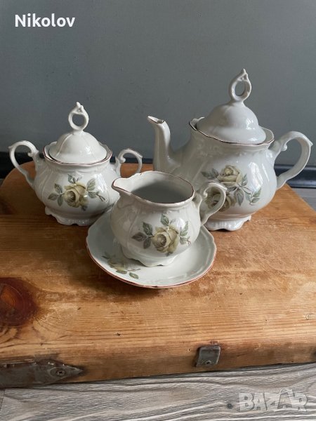 Български порцелан троен сет, снимка 1