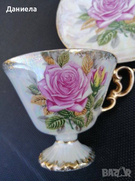 Чашка и чинийка седеф, снимка 1