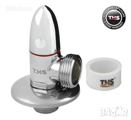 Кран ъглов с керамична глава 1/2″х3/8″ THS, снимка 1