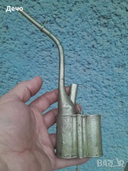 100+ годишна Сребърна ниска проба  Сачан Китайска лула за опиум , снимка 1