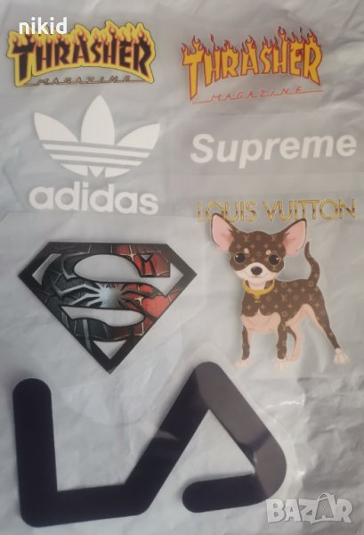 Thrasher LV adi супермен Supremen лого щампа термо апликация картинка за дреха блуза чанта, снимка 1