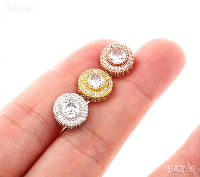 Bling Bling Хип Хоп - Обеци с камъни - 3 Модела, снимка 1