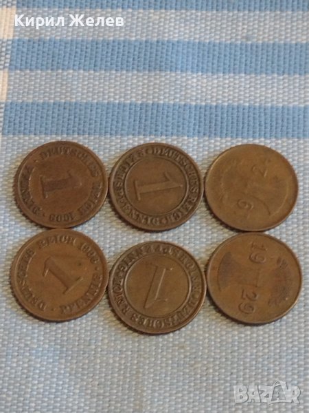 Лот монети 6 броя 1 райхспфенинга Германия различни години за КОЛЕКЦИЯ ДЕКОРАЦИЯ 31520, снимка 1