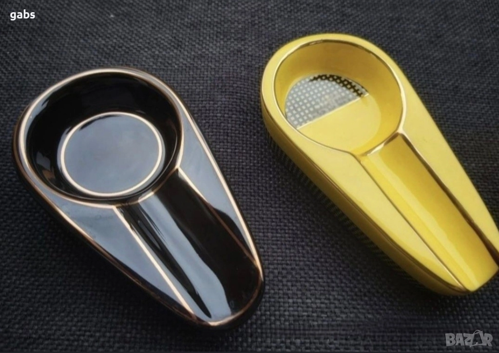 Керамичен пепелник за пури с лого,два цвята, снимка 1