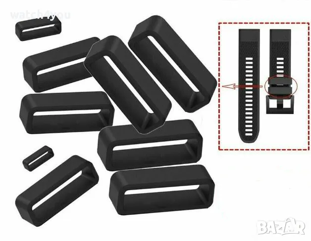 НОВА ГАЙКА/ХАЛКА/ДЪРЖАЧ ЗА КАИШКА ЗА ЧАСОВНИК. СИЛИКОНОВИ ГАЙКИ ЗА КИАШКА SMART WATCH, снимка 1
