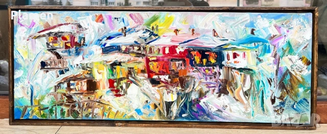 КАРТИНА МАСЛО НА ПЛАТНО НАД СТРЕХИТЕ ДИАН ПЕТРОВ 2025 Г.