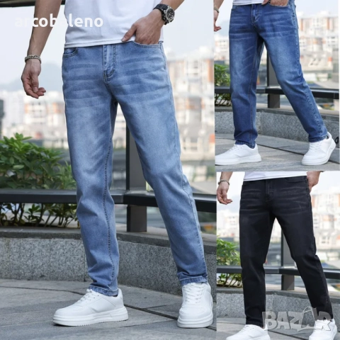 Мъжки ежедневни универсални дънки със средна талия, 3цвята 