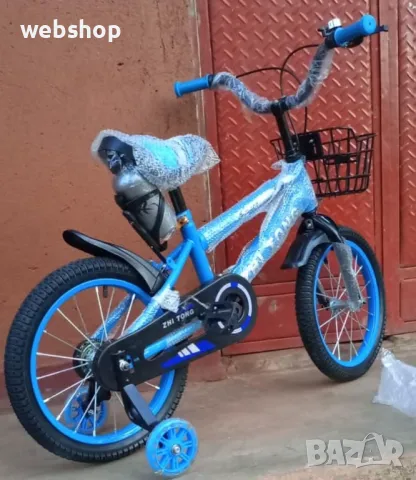 Детски Велосипед със спомагателни , кош и две спирачки, 12 инча 12, снимка 2 - Велосипеди - 49735298