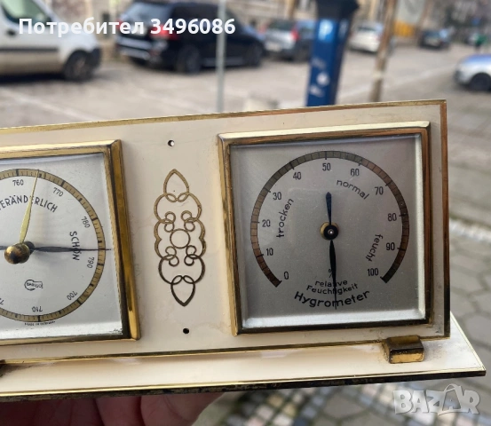 Стар  и много рядък немски барометър с хигрометър SIEMENS, снимка 15 - Антикварни и старинни предмети - 54063869