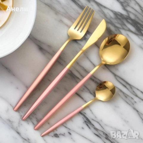 Комплект прибори за хранене от 24 части с луксозен дизайн и магнитна кутия, снимка 7 - Прибори за хранене, готвене и сервиране - 53119210