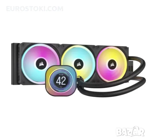 Охладител за процесор iCUE LINK H150i LCD, AIO 360 мм, 2400 об/мин, Intel/ AMD, водно охлаждане 
