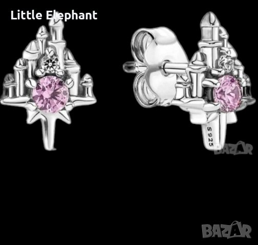 Дизайнерски модел обеци замъци white,pink/нови