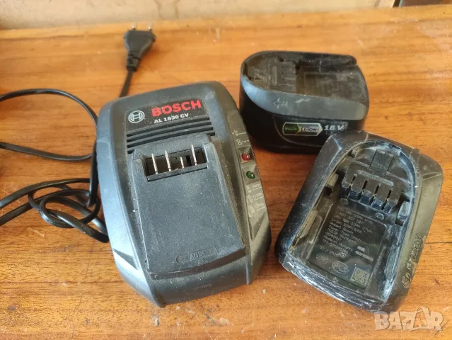 Зарядно Bosch AL 1830 CV и  две батерий Bosch 18V 1.5Ah комплект 