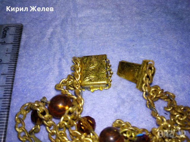 СТАРА РЕТРО АР НУВО СТИЛ ОГЪРЛИЦА БРОНЗ и КАТАЛИН с ПОЗЛАТА и ФИЛИГРАННА ЗАКОПЧАЛКА 36907, снимка 16 - Антикварни и старинни предмети - 40684793